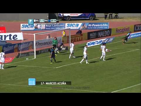 Gol de Acuña. Belgrano 1 - Racing 2. Fecha 9. Torneo Primera División 2014. FPT.