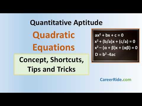 Quadratic Equations - Shortcuts & Tricks for 2026 - 2027 Placement Tests, Job Interviews & Exams