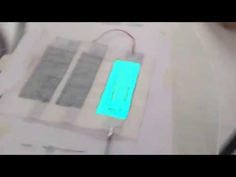 First test electroluminescent paint on inner packaging material