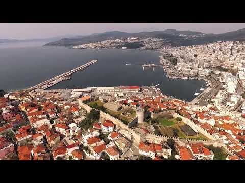 Kavala, Greece - The blue city from the sky