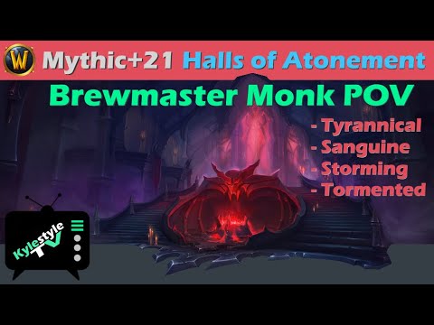 Mythic+21 Halls of Atonement - Brewmaster Monk POV