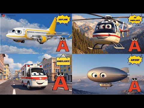 70+ ABC Vehicles Song for Kids | 70+ Fun Transportation Vehicles A to Z! 🚁🚢 | #abcd #kids
