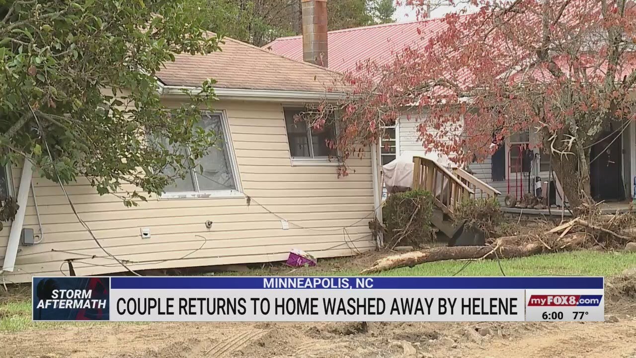 North Carolina couple returns to home washed away by Helene