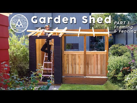 Framing a DIY Shed with Trash Can Cover