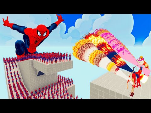 100x SPIDER MAN + 2x GIANT vs 3x EVERY GOD   Totally Accurate Battle Simulator TABS