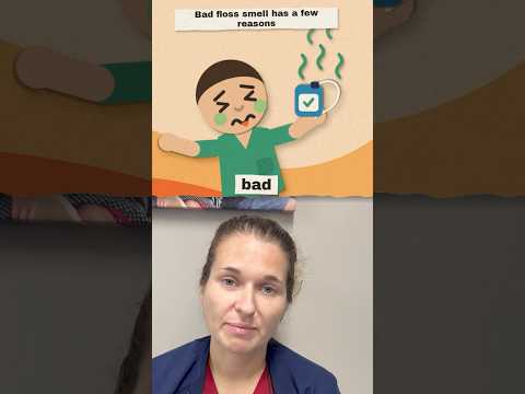 Amber-Lee, registered dental hygienist, explains what it means if your floss smells bad at Bright White Dental Hygiene Clinic in Riverview NB