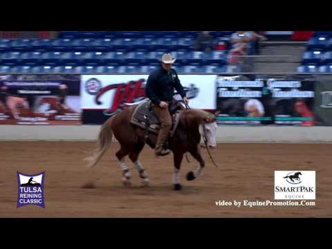 Snipers Smoking Gun ridden by James N. (Trey) Pool III  - 2016 Tulsa Reining Classic (Open Derby)