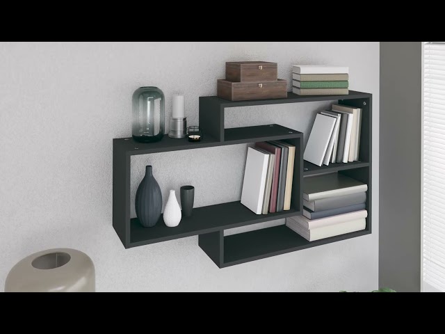 Video teaser for 800325 vidaXL Wall Shelves Black 104x20x58,5 cm Engineered Wood