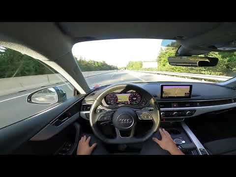 2019 Audi A5 Sportback 40 TDI - Lane Assist and Adaptive Cruise Control - POV Drive on Autobahn