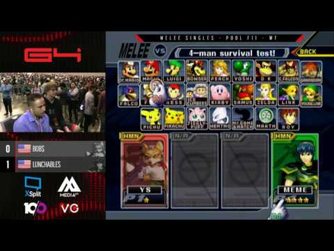 Genesis 4 - Bob$ (Fox) vs. Lunchables (Marth) - SSBM Pools