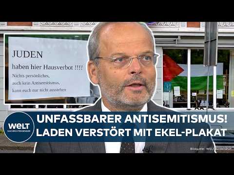 FLENSBURG: "Juden haben hier Hausverbot" Unfassbarer Antisemitismus! Laden verstört mit Ekel-Plakat