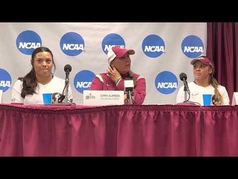 FSU press conference after NCAA Regional opener with Lonni Alameda after 8-0 five inning win