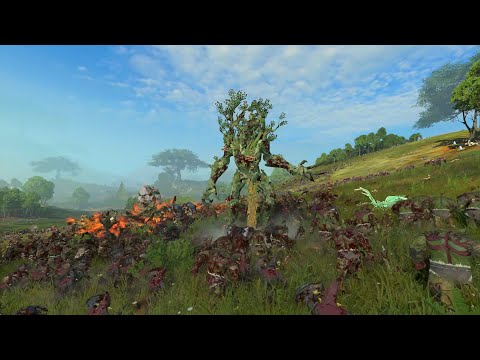 Wood Elves vs Greenskins - Massive Battle - Total War Warhammer 3