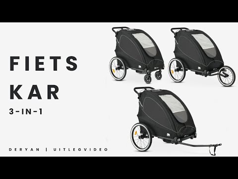 DERYAN Bike Trailer: fietskar en wandelwagen en hardloopkinderwagen - Uitleg video (NL Subs)