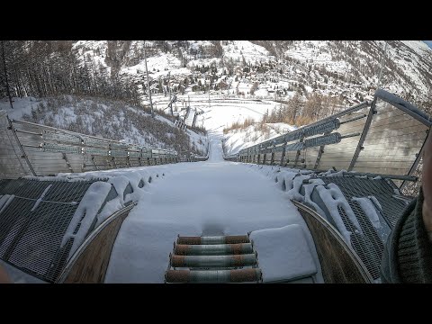 Atop the abandoned Olympic ski jump - millions of euros wasted after the Olympics