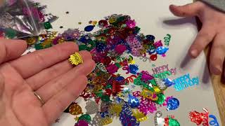 WILLBOND 3000 Pieces Happy Birthday Confetti Birthday Cake, So many different colors and little gems