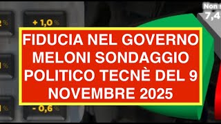 FIDUCIA NEL GOVERNO MELONI SONDAGGIO POLITICO TECNÈ DEL 9 NOVEMBRE 2025