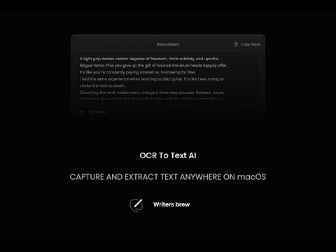 Writers brew 2.0: AI writing mac app- Capture & extract any text to AI, alternative to TextSniper