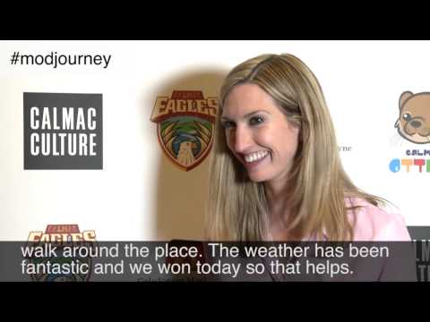 Joy Dunlop a' bruidhinn aig cuirm-fàilte CalMac / Joy Dunlop speaking CalMac reception