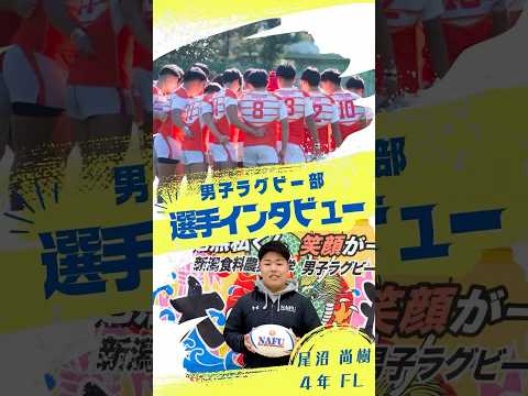 【男子ラグビー部選手インタビュー】第1弾は主将としてチームをまとめ、鼓舞し、引っ張ってきた尾沼尚樹選手！#新潟食料農業大学 #NAFU #食農大 #新潟 #胎内市 #大学ラグビー#関東大学リーグ戦