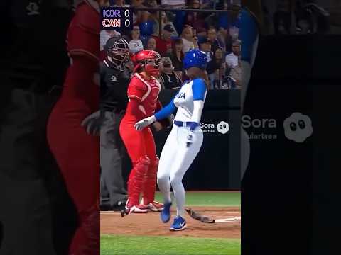 World Women’s Classic — Tension Rising… Korea at the Plate ⚾ #AISportsWoman #AIWomensBaseball #MLB