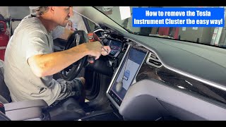 Tesla Model X Instrument Cluster/Speedometer Removal *updated with no battery disconnect and plugs*