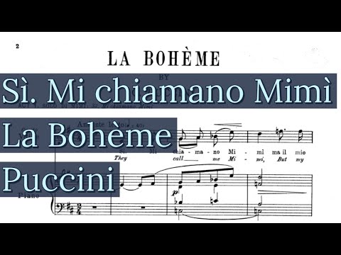Si Mi chiamano Mimi Piano Accompaniment La Boheme Karaoke Puccini
