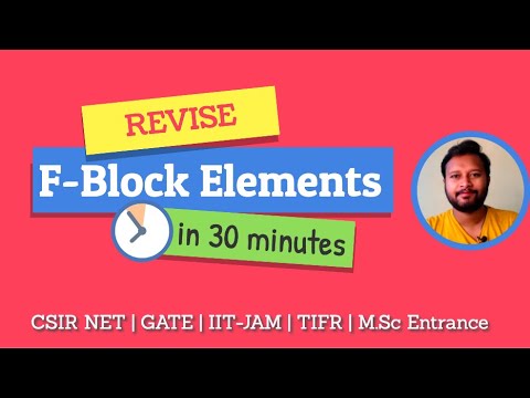 Revise F-Block Elements in 30 minutes | Lanthanides | Actinides | CSIR NET | GATE | IIT JAM | TIFR