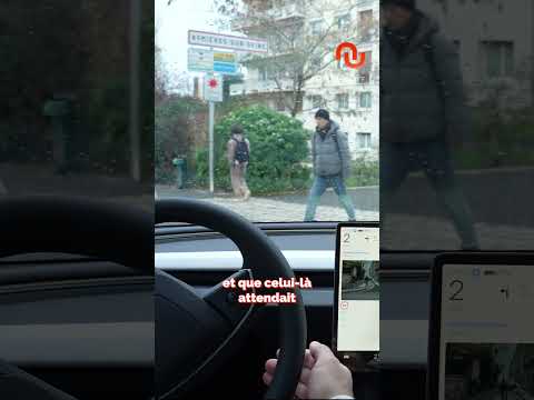 On a testé la conduite autonome de Tesla en France #shorts