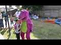 Barney Birthday Wish 10 Year Old Brain Injured Boy