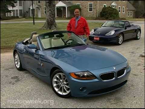 Motorweek 2003 Porsche Boxster S vs  BMW Z4 3.0i Comparison Test