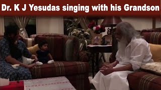 Dr K J Yesudas singing with his GrandsonA legendar