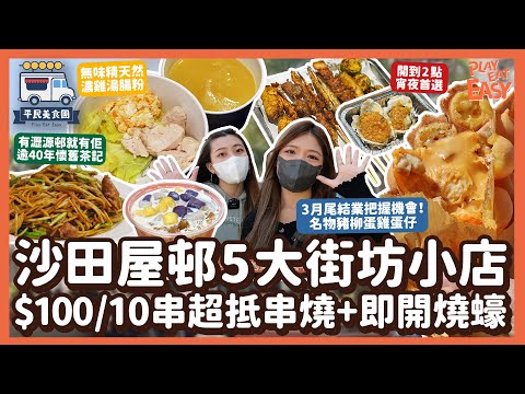 #平民美食團【沙田美食】試食舊屋邨5大街坊小店！$100/10串超抵宵夜串燒+即開燒蠔｜沙田名物豬柳蛋雞蛋仔｜逾40年老字號茶餐廳｜健康飲食濃雞湯腸粉｜鮮製豆腐花+豆漿｜瀝源邨 乙明邨 廣源邨 博康邨