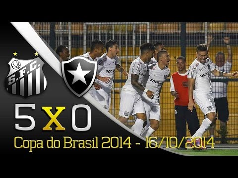 Santos 5 x 0 Botafogo - Gols - Copa do Brasil 2014