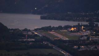 preview picture of video 'Plane landing at Agno Lugano Airport seen from Bigorio'