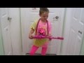 Girl Playing Disney Princess Lights And Sound Music Guitar Toy Video