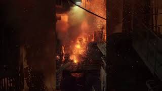 Watch as an electric arc furnace is loaded with scrap #factory #steel #parati #amazing #viral