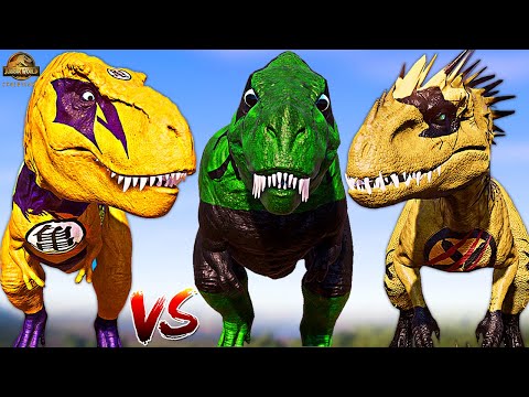 Max Lvl 40 GOKU T-REX Vs Wolverine Indominus Rex & V-REX Jurassic World Evolution Dinosaurs Fighting