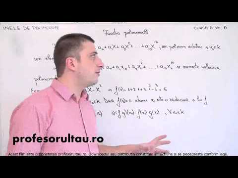 Inele de polinoame - functia polinomiala   definitii   partea 1 - profesorultau.ro