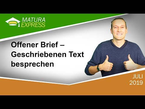 Offener Brief – Geschriebenen Text besprechen - Zentralmatura Deutsch Jänner 2020 #9