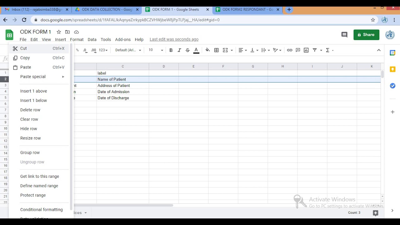 Open Data Kit (ODK) form Design