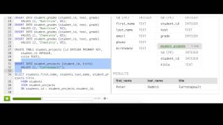 Joining related tables with left outer joins | Computer Programming | Khan Academy