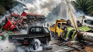 Download lagu Truck Siba Surya Terbalik Lagi || Dramatis Penyelamatan Sopir Terhimpit Didalam Kabin Truck mp3