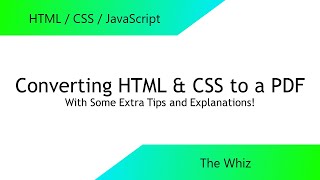 Converting HTML &amp; CSS to PDF