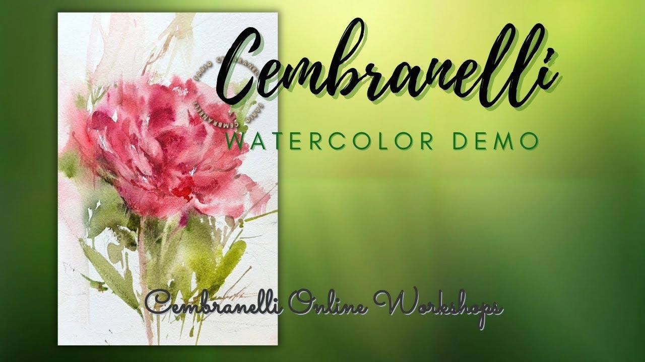 Loose Red Peony, Watercolor Demo