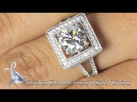 ER-1130 - 2.77 Carat F-SI2 Vintage Style Natural Round Diamond Engagement Ring 14k Gold