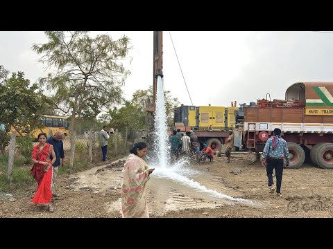 Borewell Drilling - 10 Hp Motor 195 Feet Deep boring With Coconut water checking Method | Borewells