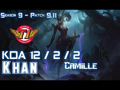 SKT T1 Khan CAMILLE vs AATROX Mid - Patch 9.11 KR Ranked