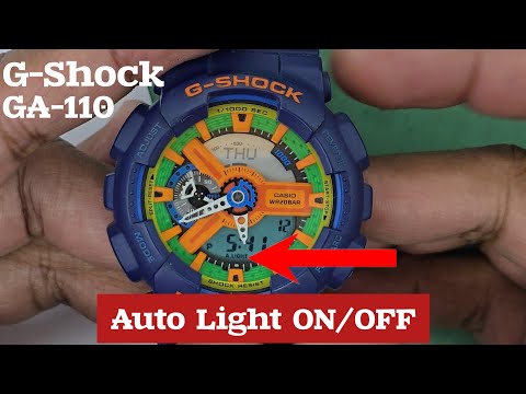 How To Turn ON/OFF Auto Light Switch G-SHOCK GA-110 Watch | Auto light Setting