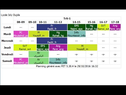1 Installation et configuration du logiciel FET timetable créateur des emplois du temps